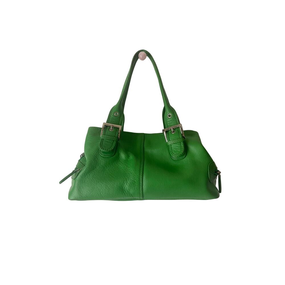 Vintage Tommy & Kate Y2K Apple Green Genuine Leather Buckle Shoulder Bag